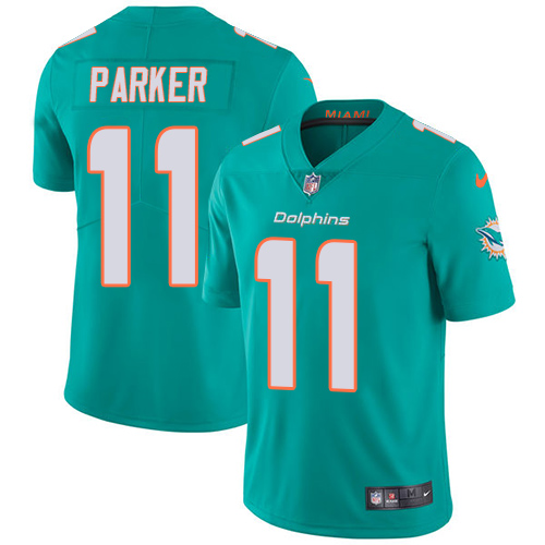 Nike Miami Dolphins 11 DeVante Parker Aqua Green Team Color Men Stitched NFL Vapor Untouchable Limited Jersey